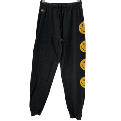 Aviator Nation Graphic Black Smiley Sweatpants Size M