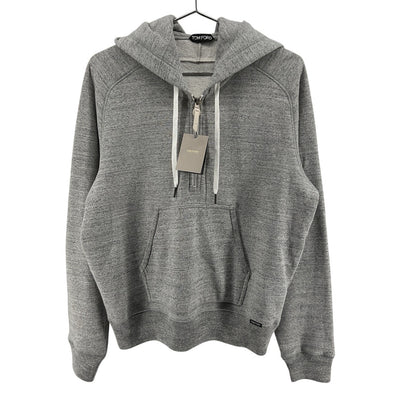 Tom Ford Mens Grey Half Zip Pullover Hoodie Size 52 EU / US Large