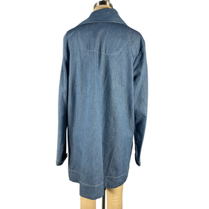 Matthew Bruch Washed Blue Spread Collar Popover Dress Size 2