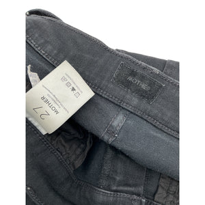 Mother Classic Black Hustler Ankle Fray Denim Jeans Size 27