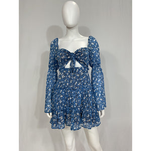 Majorelle 'Ailish' Blue Mini Georgette Dress Size S
