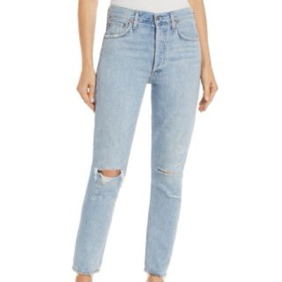 Agolde Distressed Blue Jamie Denim Jeans Size 25