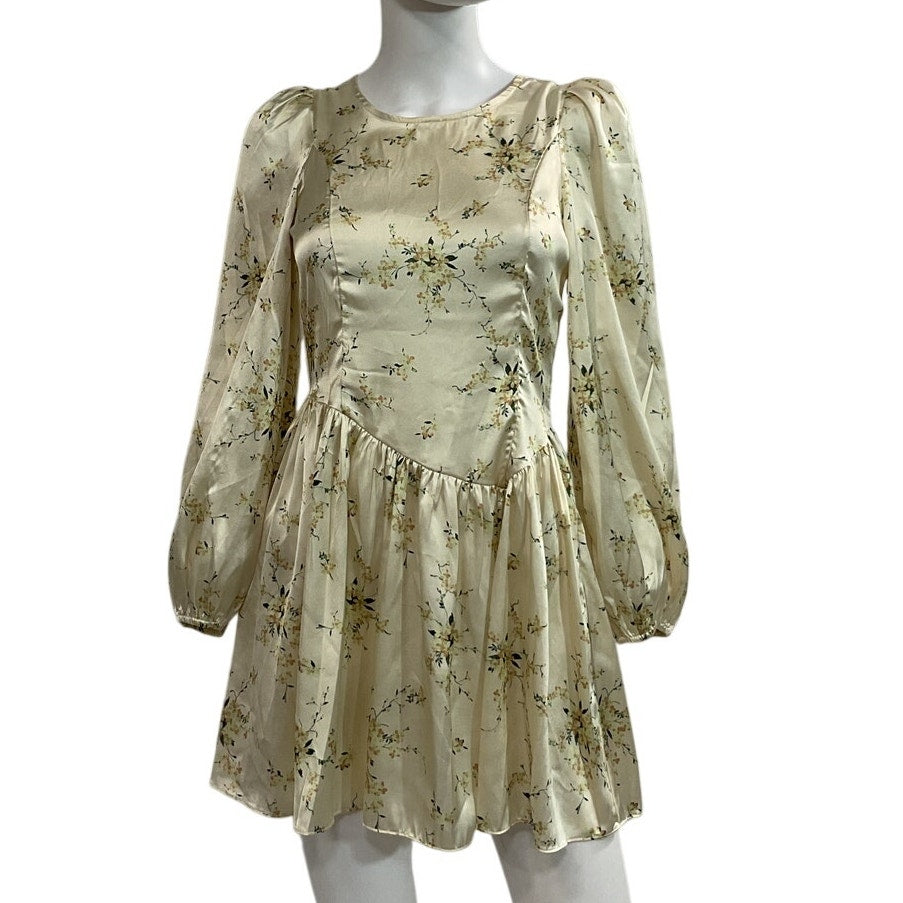 LoveShackFancy Floral Canary Yellow Garcia Mini Dress Size 2