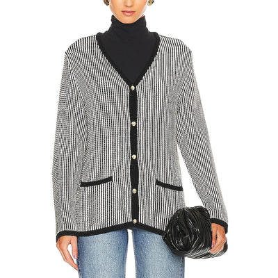 Anine Bing Striped Black Dave Cardigan Size L