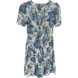 Reformation 'Brittney' Blue Viscose Floral-Print Crepe Mini Dress Size 6