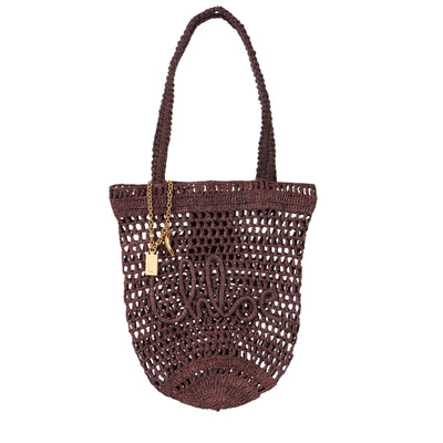 Chloé Woven Kohl Brown Summer Banana Tote Bag Size Small