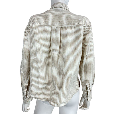 Reformation Oversized Beige Andy Button Up Shirt Size XS