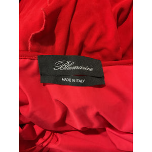 Blumarine Asymmetrical Red Rosette Ruffle Mini Dress Size 38 IT