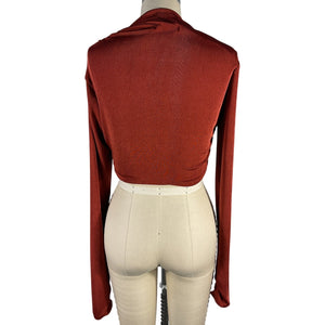 Anna October Draped Red Novel Top Size M