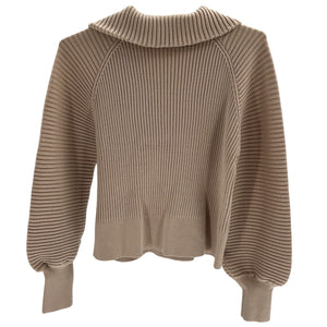 Varley Ribbed Beige Reid Half Zip Sweater Size XS