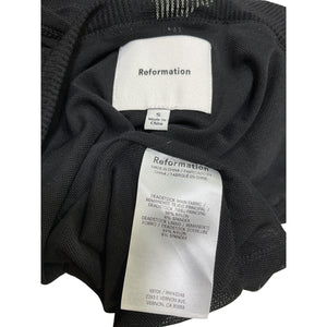 Reformation 'Sophie' Black Nylon Knit Top Size S