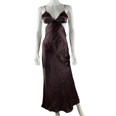 Third Form Exclusive Dark Brown Crush Maxi Dress Size 2