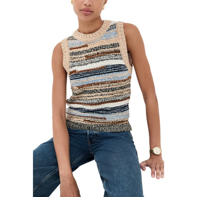 Veronica Beard Cropped Multicolor Knit Top Size XL