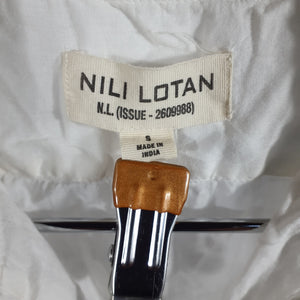 Nili Lotan Lightweight White Cotton Voile Button Down Size S Shirt