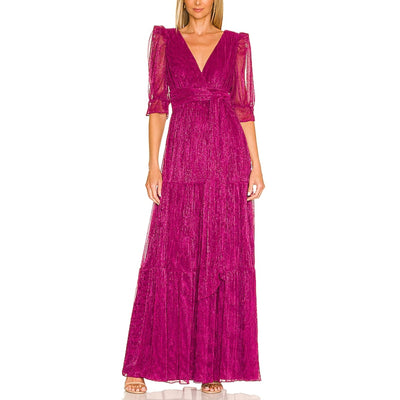 Tularosa Shimmering Deep Fuchsia Jainey Maxi Dress Size S
