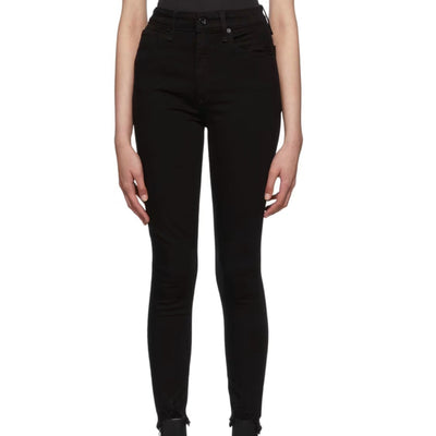 Rag & Bone Sleek Black Nina High Rise Denim Jeans Size 24