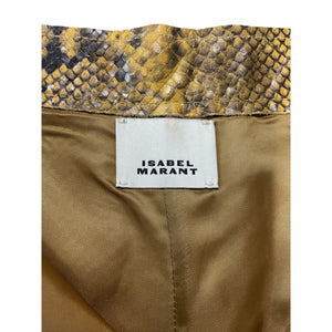 Isabel Marant Python Effect Leather Natural Cadelia Skirt Size FR 36 / US 4