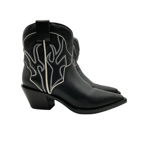 Reformation Sleek Black Otto Western Boots Size 6.5