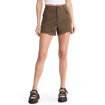Frame High Rise Green Utility Cargo Shorts Size 29