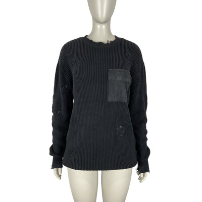 Ser.O.Ya Distressed Black Devin Sweater Size XS