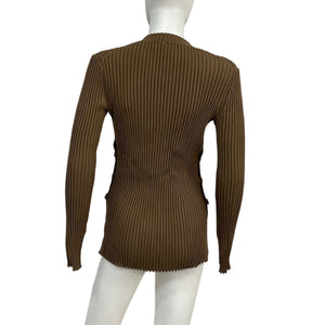 Proenza Schouler Ribbed Brown Crewneck Sweater Size M