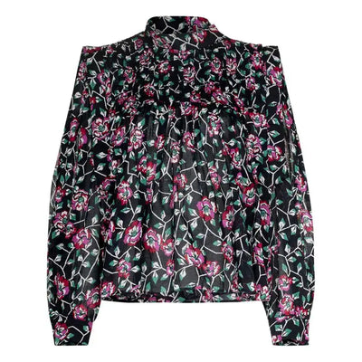 Isabel Marant Floral Print Black Vega Blouse Size FR 36 / US 4