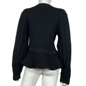 Simkhai Ribbed Black Andi Cardigan Sweater Size XL