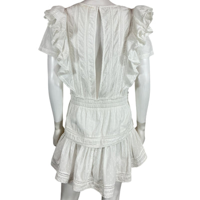 Loveshackfancy Ruffled White Natasha Mini Dress Size S
