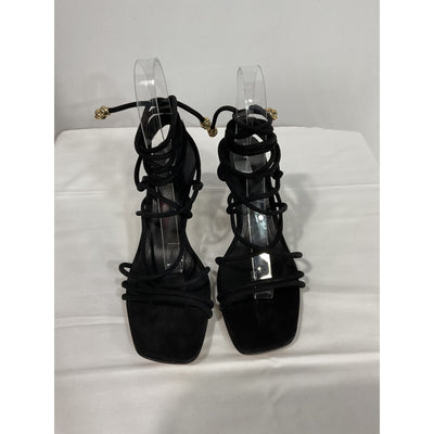 Schutz 'Magdalena' Black Mid Square Toe Sandal Size 7.5 - NWT