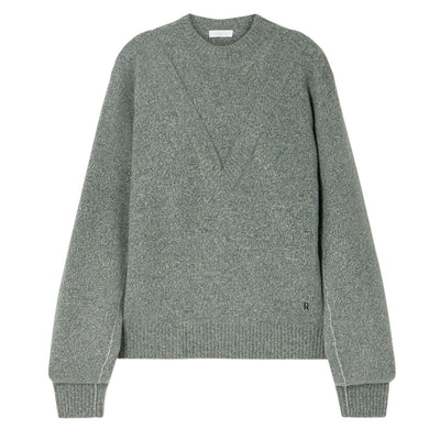 Paco Rabanne Layered Teal Wool-Blend Sweater Size L