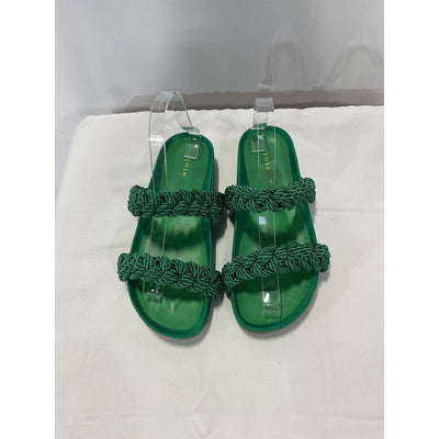 Joie 'Costance' GreenLeather Satin Slide Sandal Size 8 M