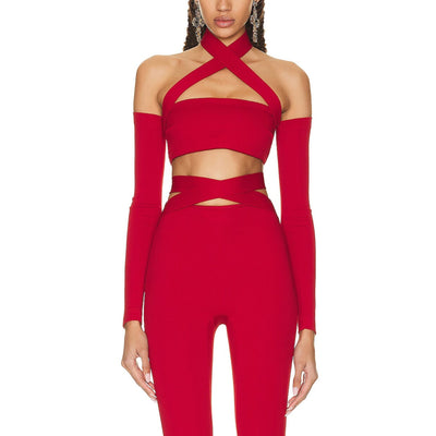 Dolce & Gabbana Chic Red Crisscross Halter Top Size IT 36 / US 0