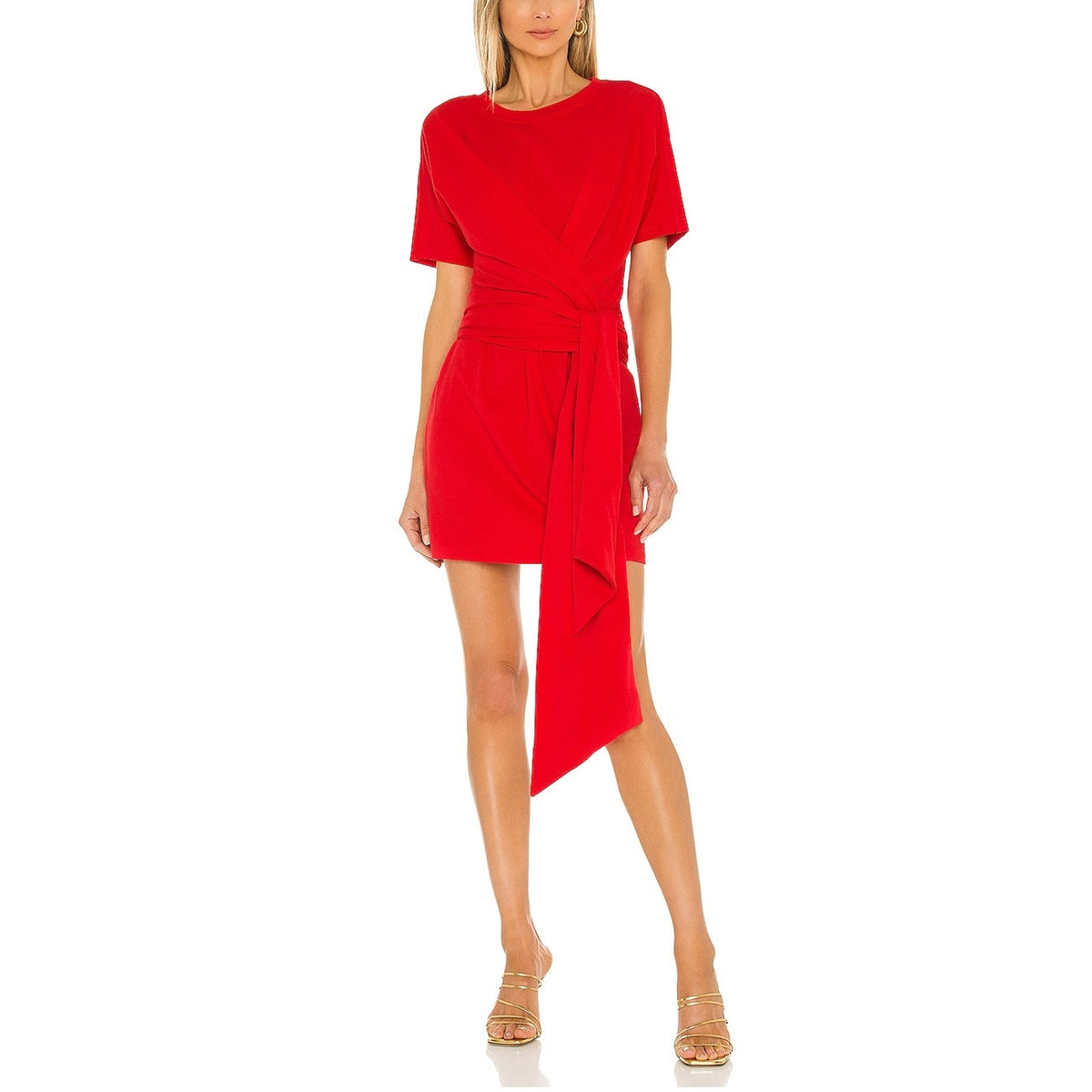 L'Academie Knotted Red Orange Nani Mini Size S Dress