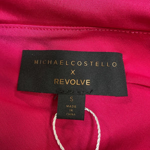 Michael Costello Ruched Magenta Ulla Mini Dress Size S