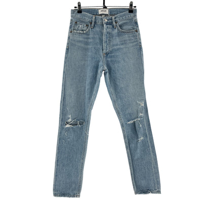 Agolde Distressed Blue Jamie High Rise Classic Denim Jeans Size 24