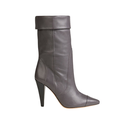 Iro Sleek Gray Ussel Leather Ankle Boots Size 36 EU / US 6