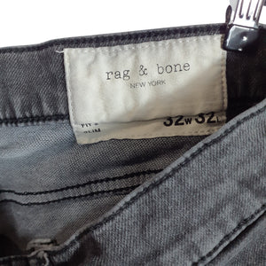 Rag & Bone Slim Charcoal Fit 2 Loopback Action Size 32 X 32 Jeans