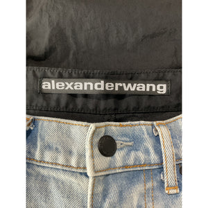 Alexander Wang Oversized Blue Hybrid Contrast-Panel Size 26 Denim Jeans