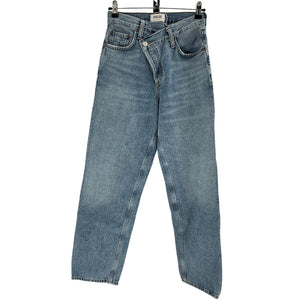 Agolde Classic Blue Crisscross Upsized Denim Jeans Size 23