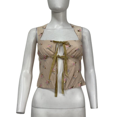 Reformation Embroidered Cream Azalea Corset Top Size 0