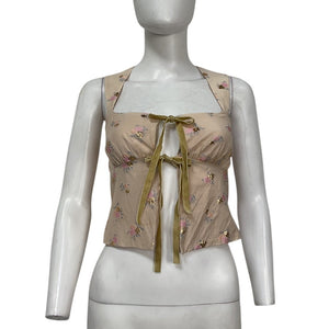 Reformation Embroidered Cream Azalea Corset Top Size 0