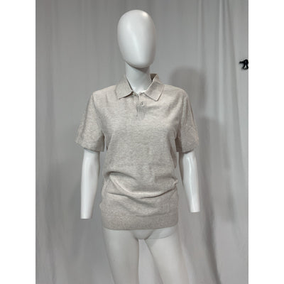 Theory 'Goris' White Short Sleeve Polo Shirt Size S