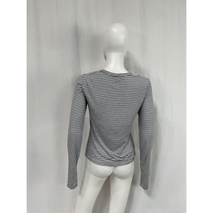 Rag & Bone 'Luca' Black Modal Stripe Long Sleeve Tee Size M