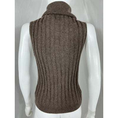 Reformation 'Rowyn' Brown Cashmere Turtleneck Tank Size M
