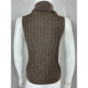 Reformation 'Rowyn' Brown Cashmere Turtleneck Tank Size M