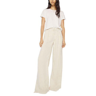 Mother Pleated Cream Pouty Prep Heel Pants Size 25