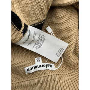 Reformation Striped Tan Francesco Size XS Sweater