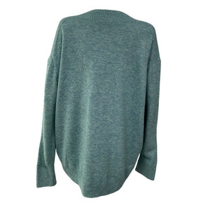 Hatch Cozy Teal Mina V Neck Sweater Size 3