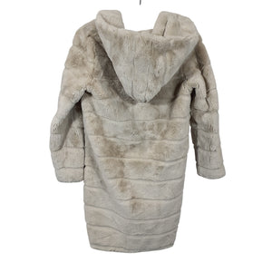 Apparis Plush Beige Hooded Faux Fur Size XS Coat