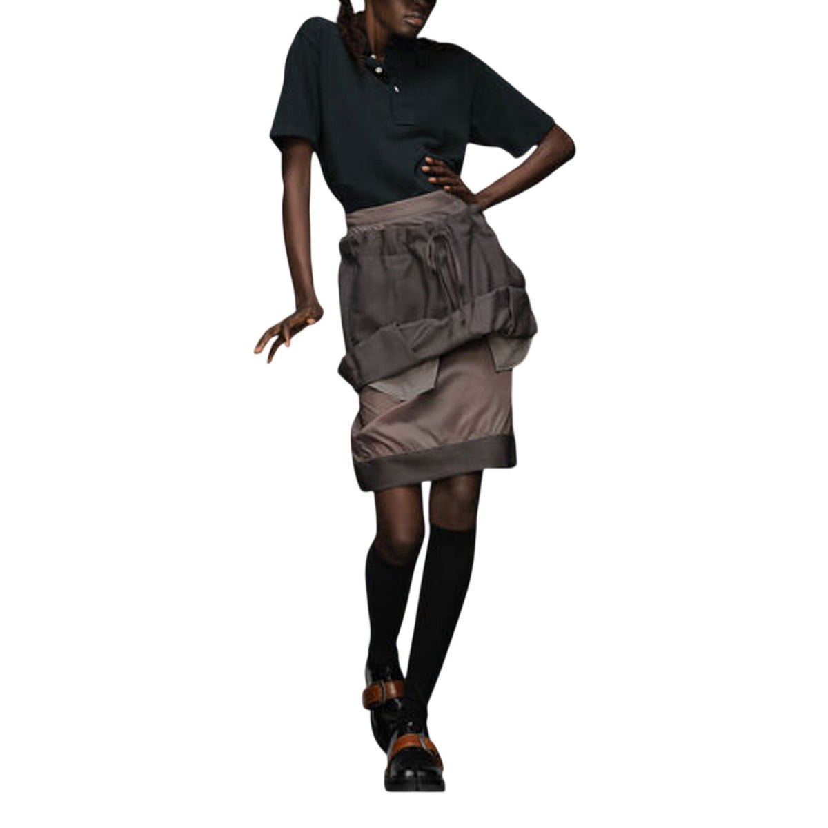 Maison Margiela Deconstructed Light Grey Layered Skirt Size 38 IT / US 2